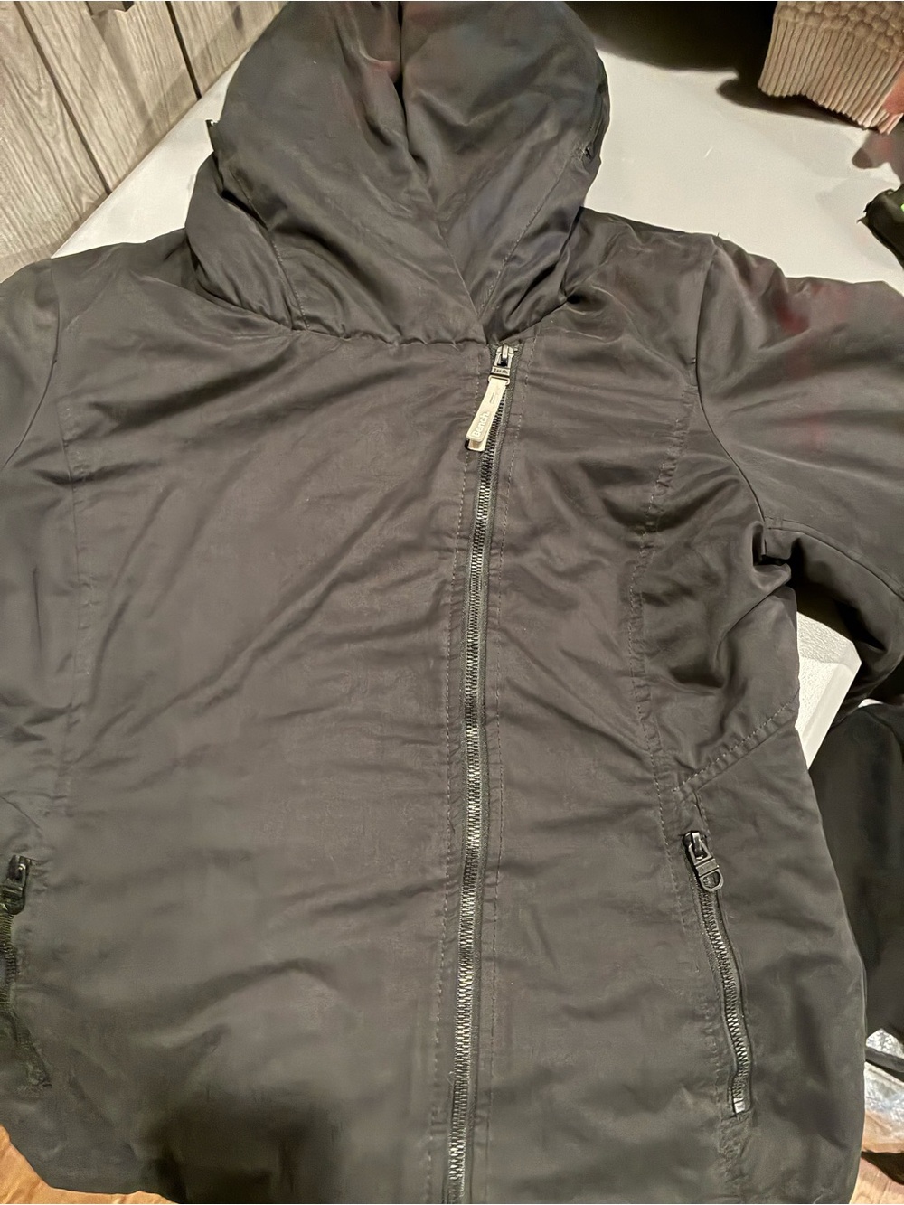 Bench Women’s Black Hooded Zip-Front Windbreaker